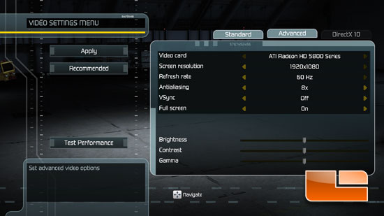Tom Clancy's H.A.W.X System Settings Tom Clancy's H.A.W.X System Settings