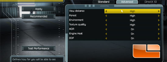 Tom Clancy's H.A.W.X System Settings Tom Clancy's H.A.W.X System Settings