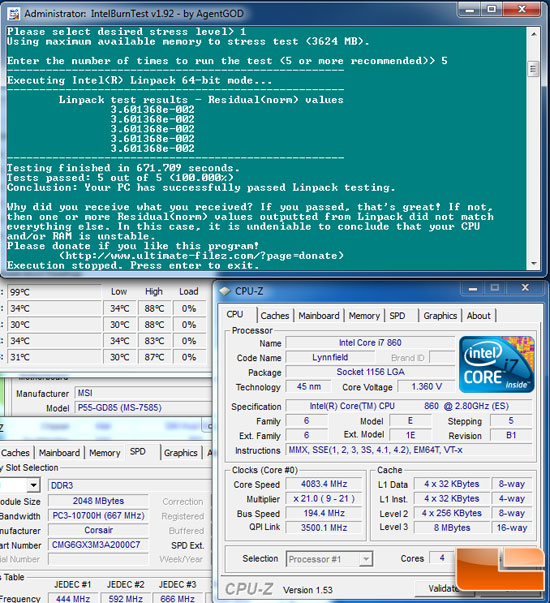 MSI P55 GD-85 Overclocking 24/7 Stable