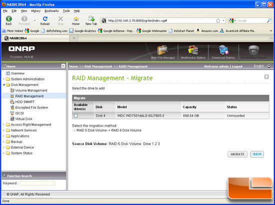 QNAP TS-459 RAID Migration