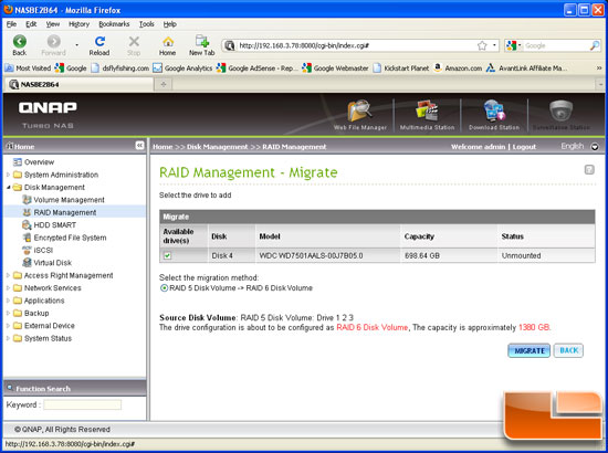 QNAP TS-459 RAID Migration