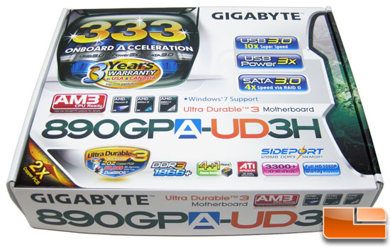 Gigabyte 890GPA-UD3H 890GX Motherboard Box