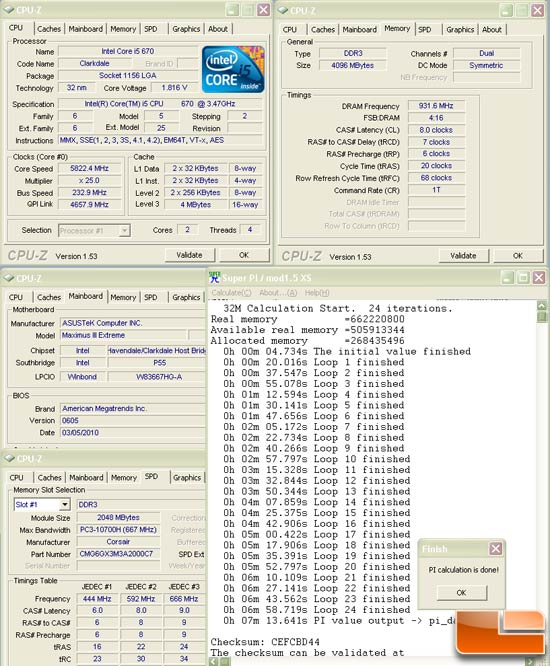 Asus Maximus III Extreme Overclocking Super Pi 32M 5.8GHz