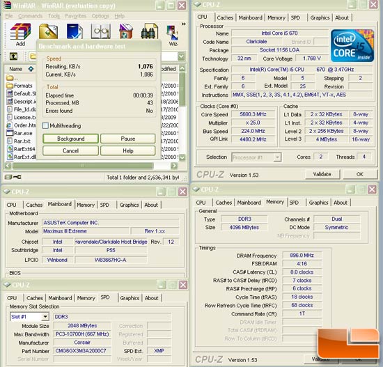 Asus Maximus III Extreme WinRar 5.6GHz Single Threaded