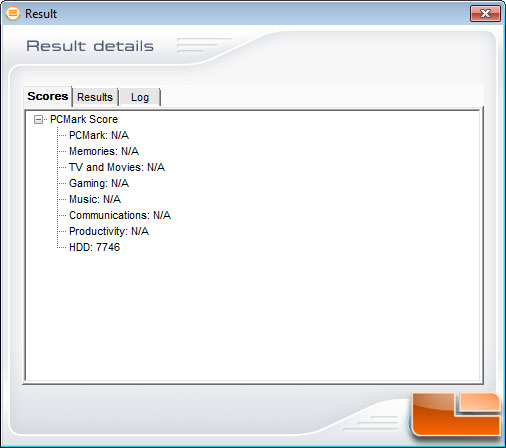 PCMark Vantage Benchmark Results