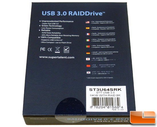 Super Talent 64GB RAIDDrive USB 3.0 Flash Drive Box