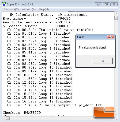 ASRock 890GX Extreme3 Overclocked Super Pi Results