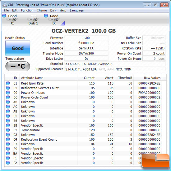 OCZ Vertex 2 CDM Info