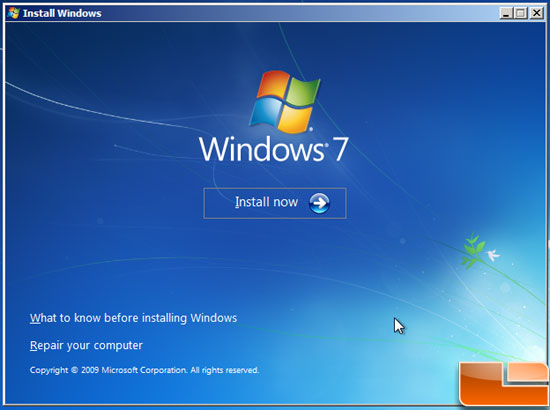 Windows 7 Install Now