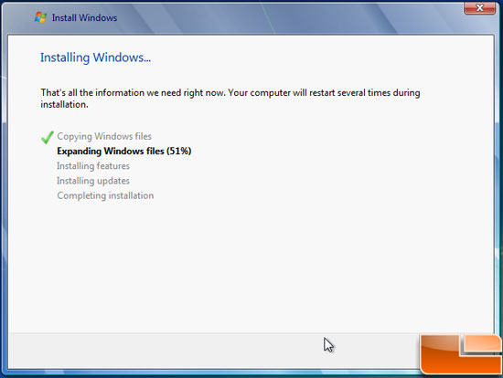 Windows 7 Installing