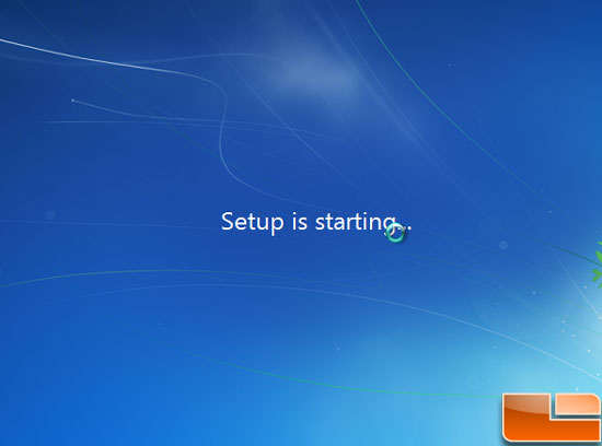 Windows 7 Install Starting