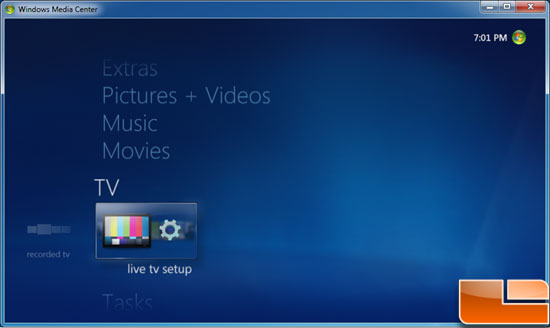 Windows 7 Media Center Live TV