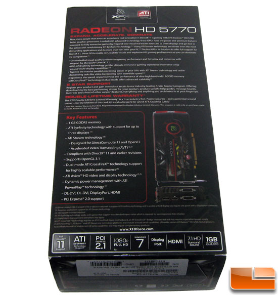 XFX Radeon HD 5770 Retail Box Reverse