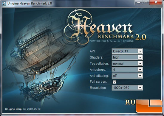 Unigine Heaven 2.0 Benchmark Settings