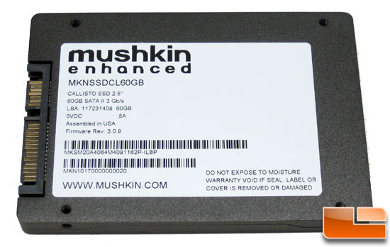 Mushkin Callisto 60GB SSD Back