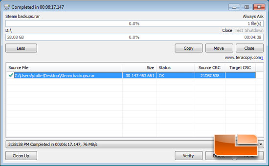 Teracopy Real World File Transfers