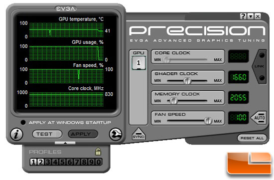 Danger Den DD-GTX480 Water Block EVGAs Precision graphics tuning tool