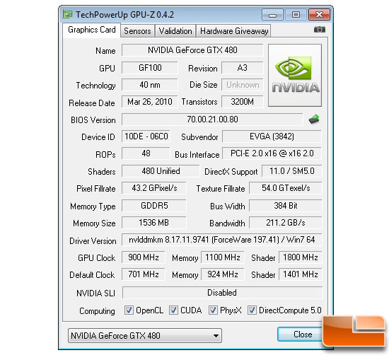 Danger Den DD-GTX480 Water Block nVidia GTX480 900Mhz GPUz