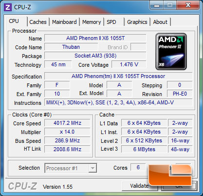 ASUS Crosshair IV Formula Overclocked CPUz