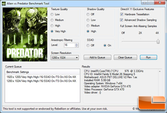 Aliens vs Predator D3D11 Benchmark v1.03