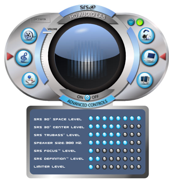 SRS Labs HD Audio Lab UI Advanced