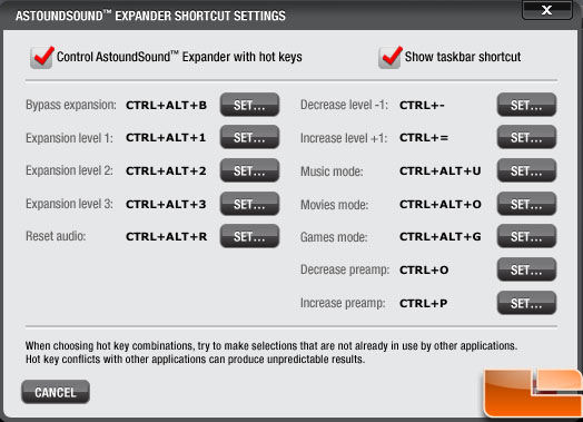 Astoundsound Audio Expander 3.0 Shortcuts