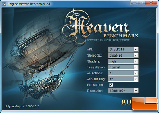 Unigine Heaven 2.1 Benchmark Settings