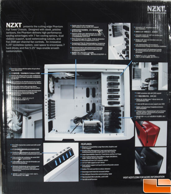 NZXT Phantom Full Tower Case Box Back