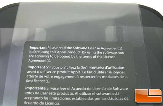 Apple TV Media Player Wireless EULA Warning Label