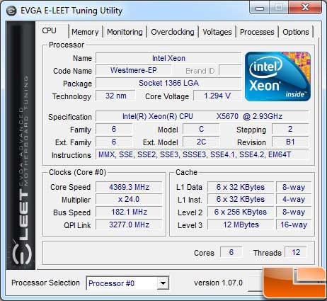 EVGA Classified SR-2 BIOS Main Menu