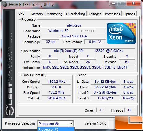 EVGA Classified SR-2 BIOS Main Menu