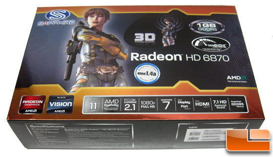 Sapphire Radeon HD 6870 1GB Video Card Retail Box