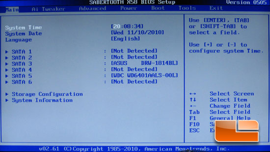 ASUS Sabertooth X58 System BIOS