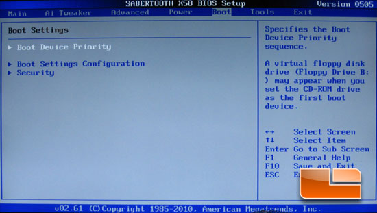 ASUS Sabertooth X58 System BIOS