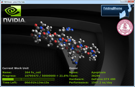 NVIDIA GeForce GTX 480 Video Card Folding