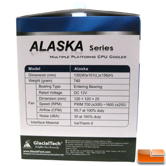 Glacialtech Alaska CPU Cooler