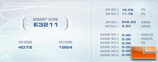 3dmark Vantage Benchmark Results