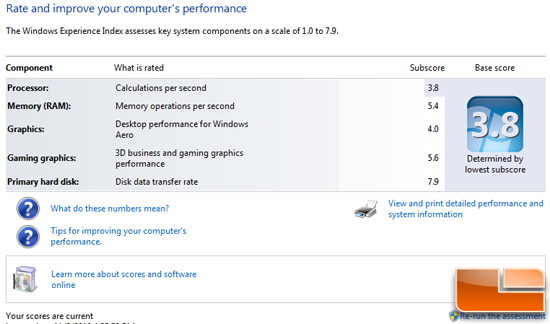 Windows System Assessment Tool