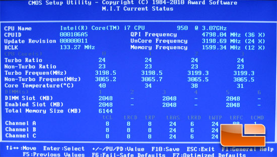 GIGABYTE GA-X58-USB3 System BIOS F2