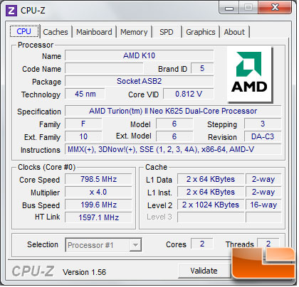 Acer Aspire 1551 CPUZ