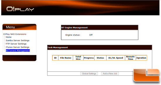 ASUS O!Play HD2 BitTorrent Server