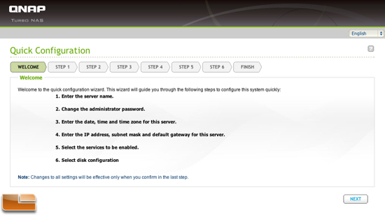 QNAP TS-419P+ Configuration Begin