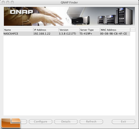 QNAP TS-419P+ QFinder