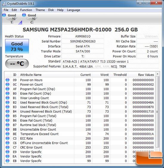 Samsung 470 SERIES CRYSTALDISKMARK INFO
