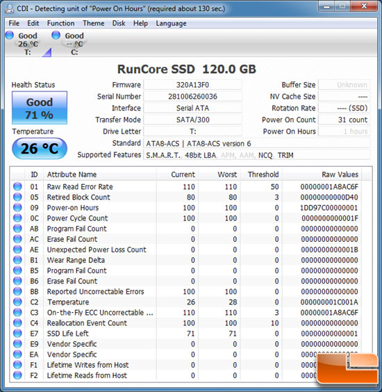 RUNCORE PRO V CRYSTALDISKMARK INFO