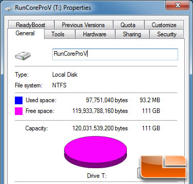 RUNCORE PRO V PROPERTIES