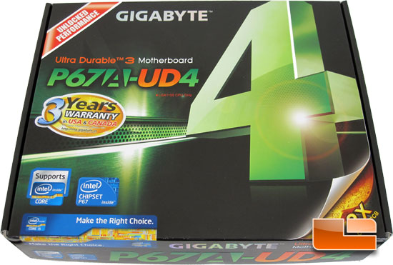 GIGABYTE P67A-UD4 Motherboard Retail Packaging
