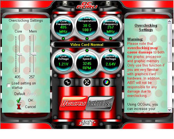 OC GURU's Overclocking feature