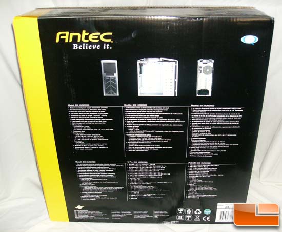 Antec 600 v2 Gaming Case Box Back