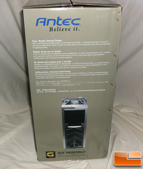Antec 600 v2 Gaming Case Box Side 2